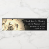 Étiquette Pour Bouteilles D'eau Élégant Rose Monogrammé (Étiquettes simples)