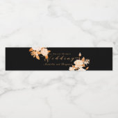 Étiquette Pour Bouteilles D'eau Élégant Rose or Mariage noir (Étiquettes simples)