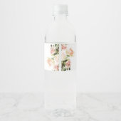 Étiquette Pour Bouteilles D'eau Élégant Rose Romance Mariage (Dos)