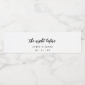 Étiquette Pour Bouteilles D'eau Élégant Script La Nuit Avant Le Dîner De Répétitio (Étiquettes simples)