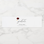 Étiquette Pour Bouteilles D'eau Élégant Script Maroon Lycée Graduate (Étiquettes simples)