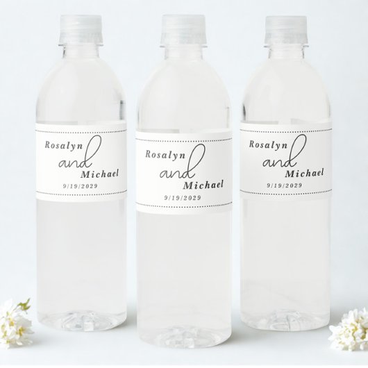 Étiquette Pour Bouteilles D'eau Elegant Simple Wedding
