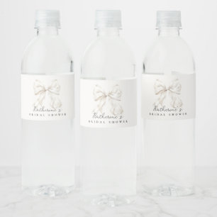Étiquette Pour Bouteilles D'eau Elégante Fête des mariées blanche de la caverne