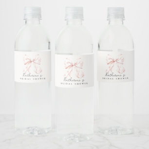 Étiquette Pour Bouteilles D'eau Élégante Fête des mariées de cabot rose