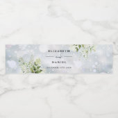 Étiquette Pour Bouteilles D'eau Élégante verdure Florale Mariage d'hiver (Étiquettes simples)