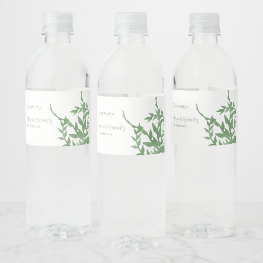 Étiquette Pour Bouteilles D'eau Elégante verdure Quinceañera (Bouteilles)