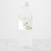 Étiquette Pour Bouteilles D'eau Élephant blanc floral vert (Dos)