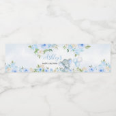 Étiquette Pour Bouteilles D'eau Eléphant Floral Bleu Balloon (Étiquettes simples)