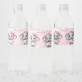 Étiquette Pour Bouteilles D'eau Eléphant rose (Bouteilles)