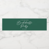 Étiquette Pour Bouteilles D'eau Emerald Green Bachelorette Party Personalized (Étiquettes simples)