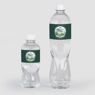 Étiquette Pour Bouteilles D'eau Emerald Greenery Mountain Pine Rustic Mariage
