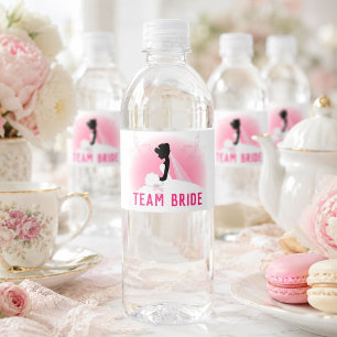 Étiquette Pour Bouteilles D'eau Enterrement de vie de jeune fille silhouette rose