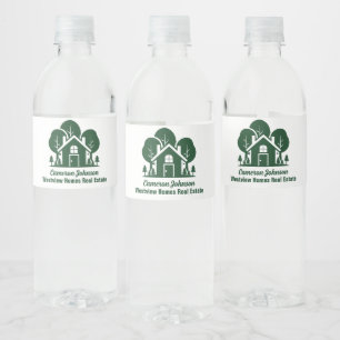 Étiquette Pour Bouteilles D'eau Entreprise Immobilière Personnalisée Forest Open H