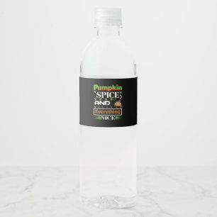 Étiquette Pour Bouteilles D'eau Épice citrouille Et Tout Nice Amusant Automne