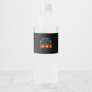 Étiquette Pour Bouteilles D'eau Équipe de cadeaux de Noël Rudolf