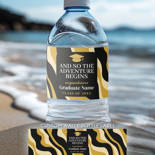 Étiquette Pour Bouteilles D'eau Et ainsi commence l'aventure - Remise de diplôme m
