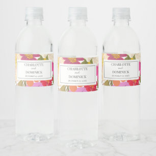 Étiquette Pour Bouteilles D'eau Eté Floral Jardin Mariage Faveurs