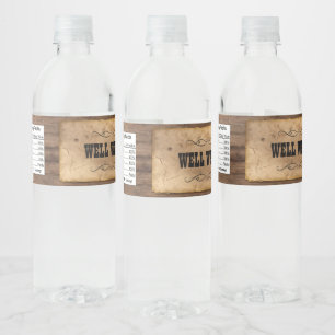 Étiquette Pour Bouteilles D'eau Étiquette à bouteilles d'eau Western Cowboy