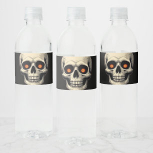 Étiquette Pour Bouteilles D'eau Étiquette de bouteille d'eau crânienne éffrayante