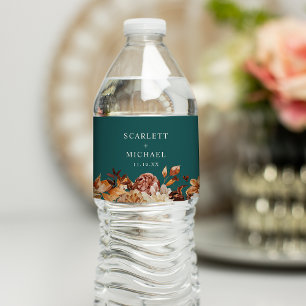 Étiquette Pour Bouteilles D'eau Étiquette de Bouteille d'Eau de Cascade de Teal