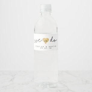 Étiquette Pour Bouteilles D'eau Étiquette de bouteille d'eau de mariage à cœur dor