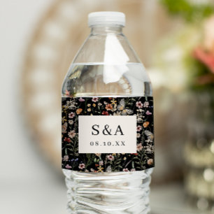 Étiquette Pour Bouteilles D'eau Étiquette de Bouteille d'Eau de Mariage à Fleurs N