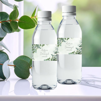 Étiquette Pour Bouteilles D'eau Étiquette de Bouteille d'Eau de Mariage Eucalyptus