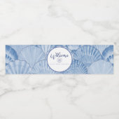 Étiquette Pour Bouteilles D'eau Étiquette de bouteille d'eau douce bleu de coquill (Étiquettes simples)