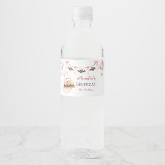 Étiquette Pour Bouteilles D'eau Étiquette de bouteille d'eau Halloween rose Little