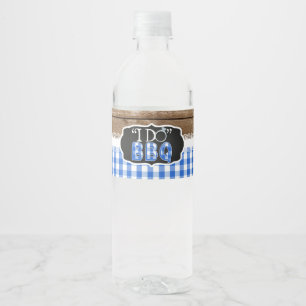 Étiquette Pour Bouteilles D'eau Étiquette de bouteille d'eau I Do BBQ - Bleu