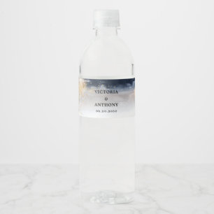 Étiquette Pour Bouteilles D'eau Étiquette de bouteille d'eau Mariage de marine et