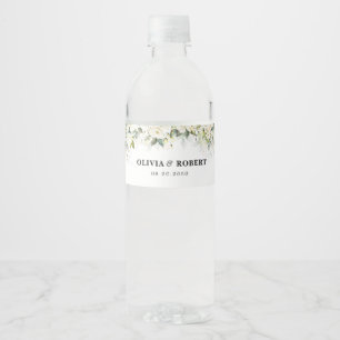 Étiquette Pour Bouteilles D'eau Étiquette de bouteille d'eau Mariage de roses blan