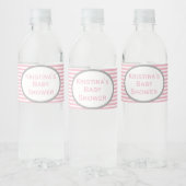 Étiquette Pour Bouteilles D'eau Étiquette de bouteille d'eau rose et gris Baby sho (Bouteilles)