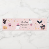 Étiquette Pour Bouteilles D'eau Étiquette de bouteille d'eau rose Halloween (Étiquettes simples)