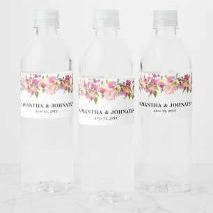 Étiquette Pour Bouteilles D'eau Étiquette de bouteille d'eau rose Mariage