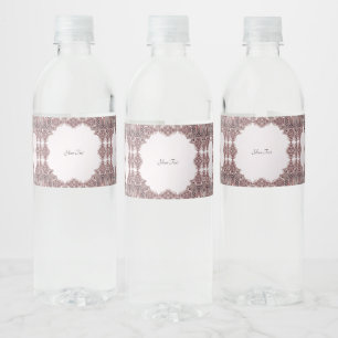 Étiquette Pour Bouteilles D'eau Étiquette de bouteille d'eau rose ornemental