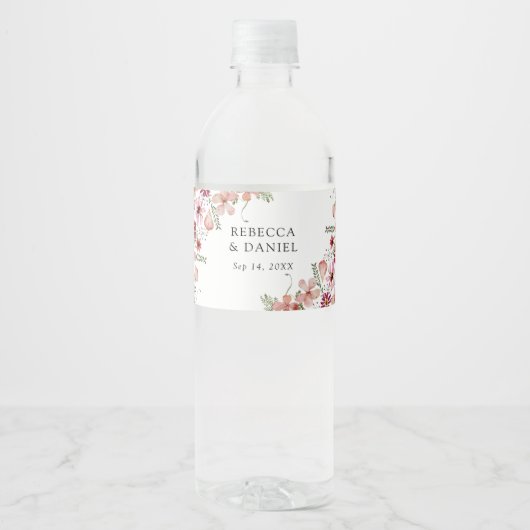 Étiquette Pour Bouteilles D'eau Étiquette de bouteille d'eau Rustique Mariage (Devant)