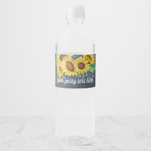 Étiquette Pour Bouteilles D'eau étiquette de bouteille d'eau - tournesol