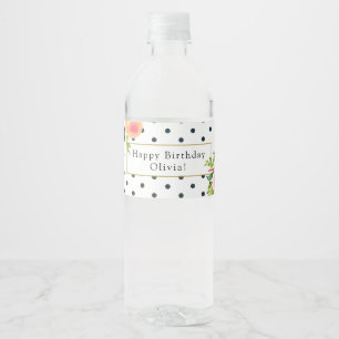 Étiquette Pour Bouteilles D'eau Étiquette d'eau d'anniversaire à la pêche douce