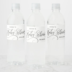 Étiquette Pour Bouteilles D'eau Étiquette d'eau de calligraphie mariée romantique