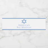 Étiquette Pour Bouteilles D'eau Étoile bleue du parti bat mitzvah de David (Étiquettes simples)