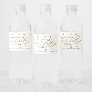 Étiquette Pour Bouteilles D'eau Étoiles dorées mignonnes clignotent clignotent Cad