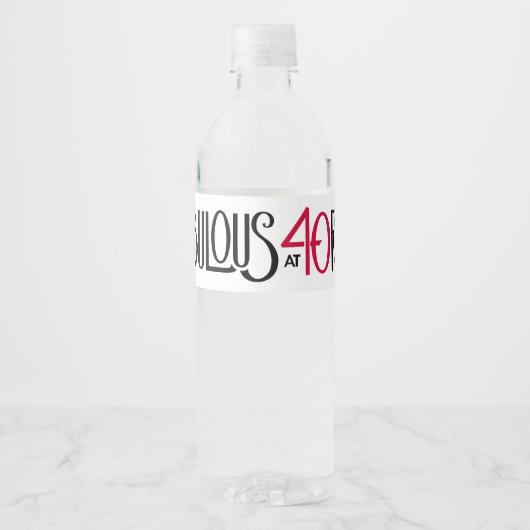 Étiquette Pour Bouteilles D'eau Fabuleux à 40 rouge (Devant)