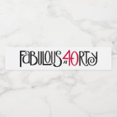 Étiquette Pour Bouteilles D'eau Fabuleux à 40 rouge (Étiquettes simples)