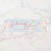 Étiquette Pour Bouteilles D'eau Fairytale bébé Pony ballons roses étoiles merci (Étiquettes simples)