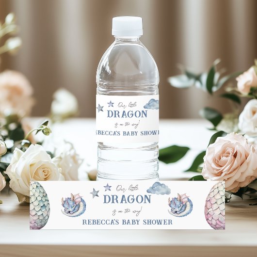Étiquette Pour Bouteilles D'eau Fairytale Dreamy Baby shower Dragon
