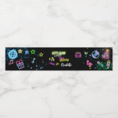 Étiquette Pour Bouteilles D'eau Faisons un anniversaire de néon fou (Étiquettes simples)