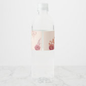 Étiquette Pour Bouteilles D'eau Fall In Love Boho Pink Pumpkin Bridal Shower (Dos)