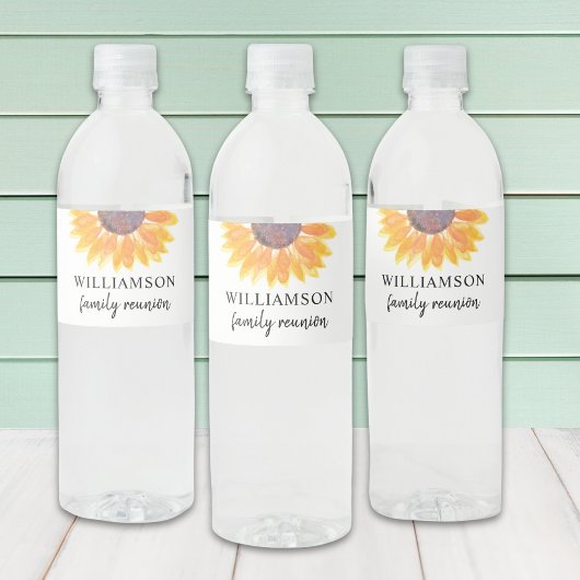Étiquette Pour Bouteilles D'eau Famille Réunion Floral