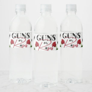 Étiquette Pour Bouteilles D'eau Faveurs de Baby Shower Fleurs ou Armes Rouge/Noir
